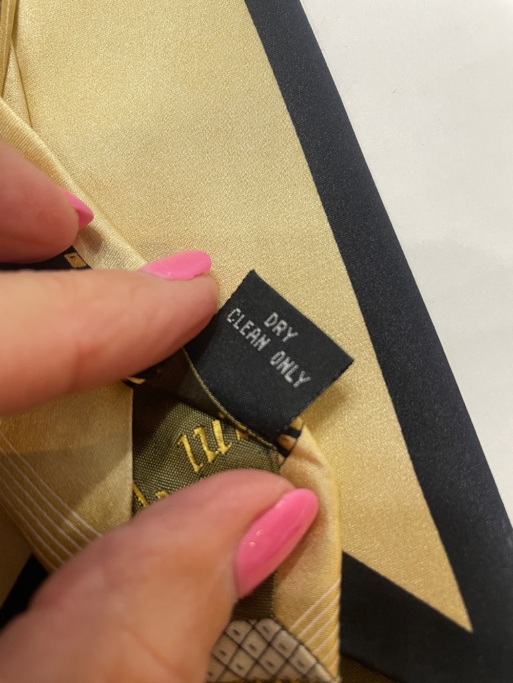 Versani Gold and black Geometric Stripe Tie. 100%silk. Spots. - Picture 7 of 8